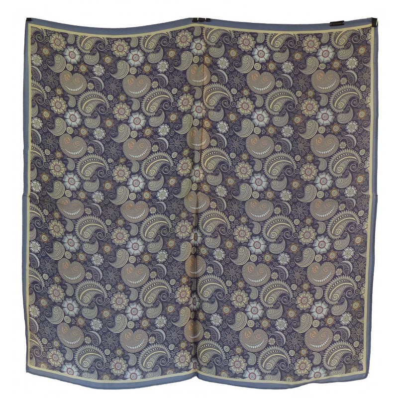 Apaszka gawroszka jedwabna Wittchen granatowo szara frutti di mare