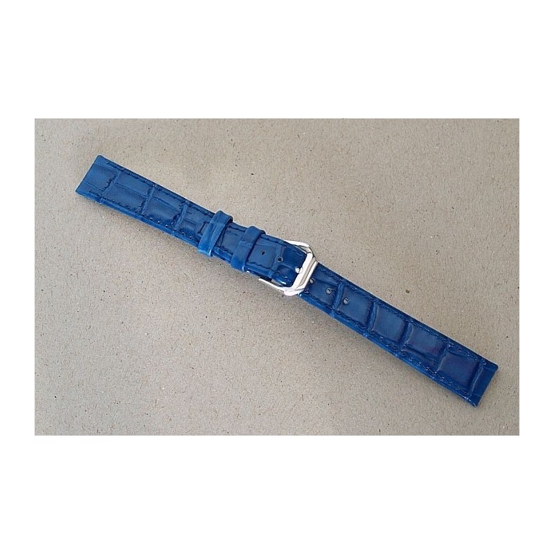 Pasek skórzany do zegarka niebieski kroko 12mm