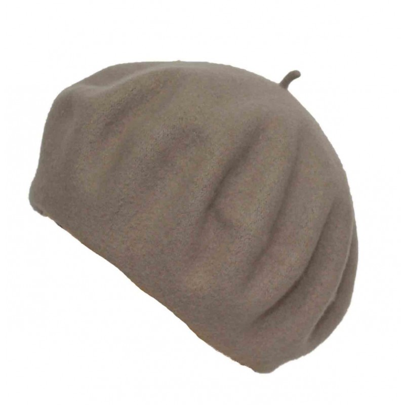 Beret wełniany beżowy 14 Made in Italy.