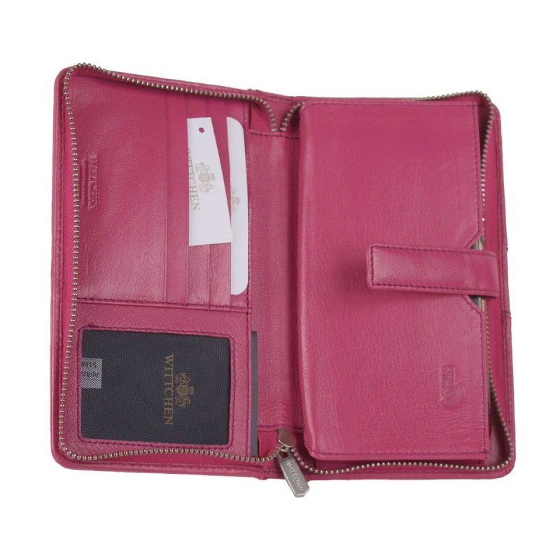 Wittchen różowy portfel na karty,smartfon do paska 26-2-444