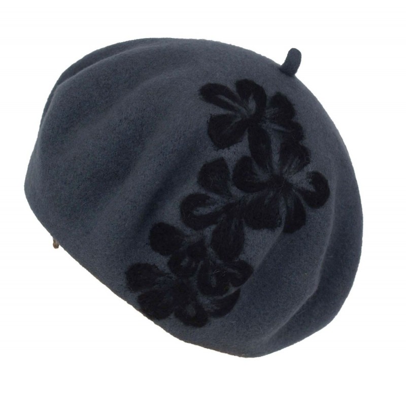 Beret wełniany dequpage szary lotniczy mundur czarne bratki15