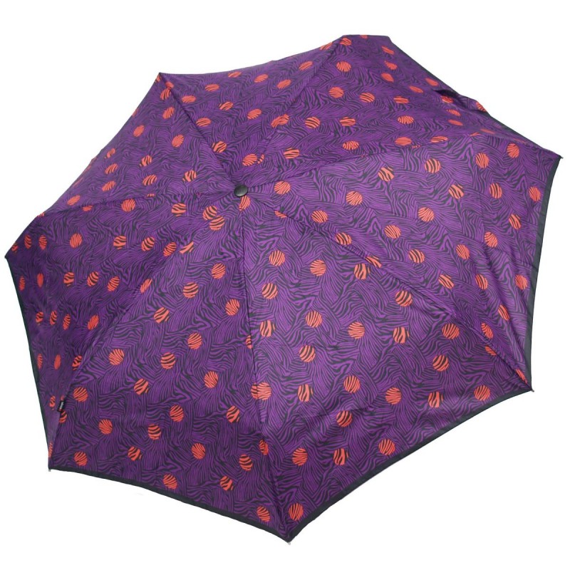 Knirps ręczny lekki parasol składany pomarańczowe słoneczka w fiolecie