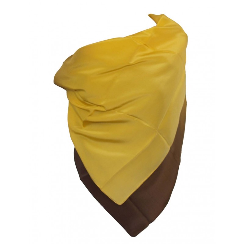 Milanówek chusta jedwabna cieniowana od żółtego do brązu