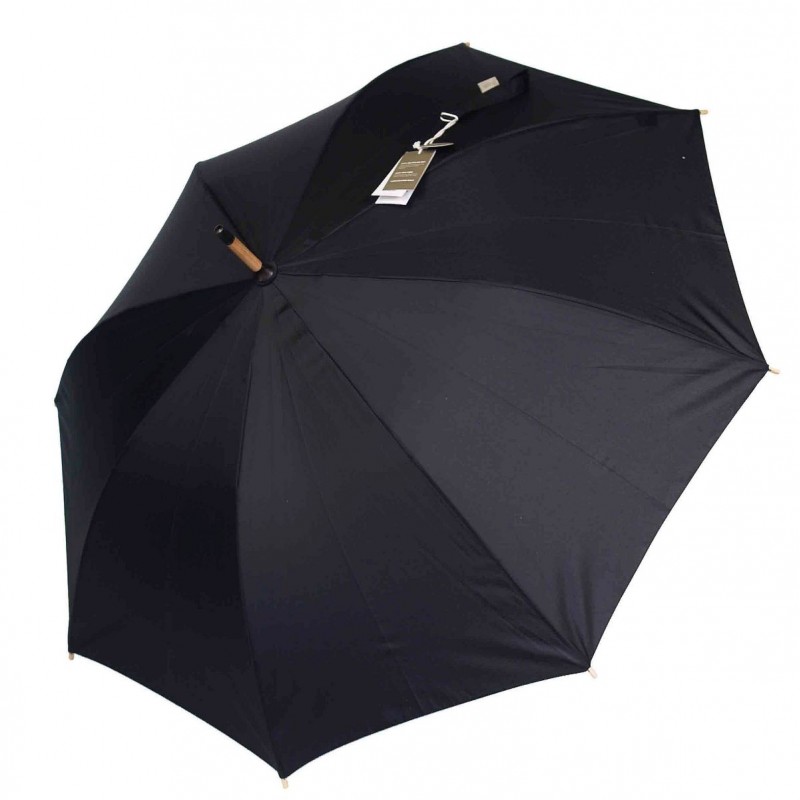 Parasol długi Doppler Natur Collection czarny drewniana rączka