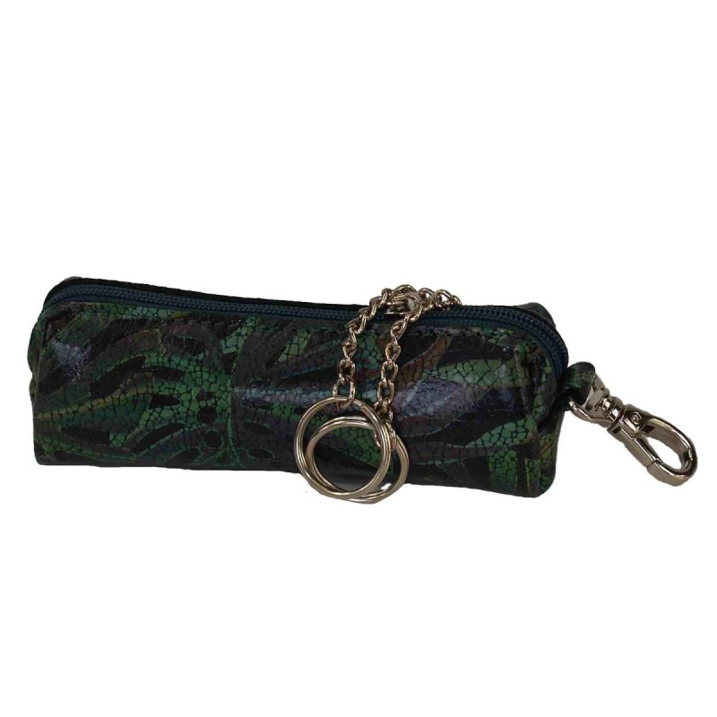 Etui na klucze zielona monstera na czarnym paróweczka Baju Baj