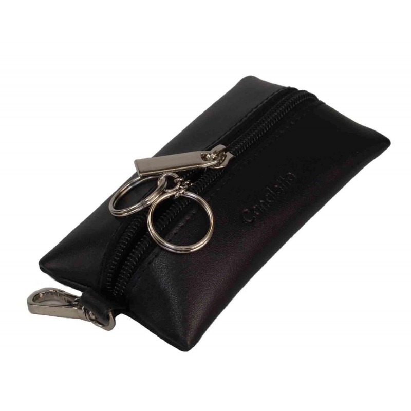 Etui skórzane na klucze Canaletto czarne miękkie