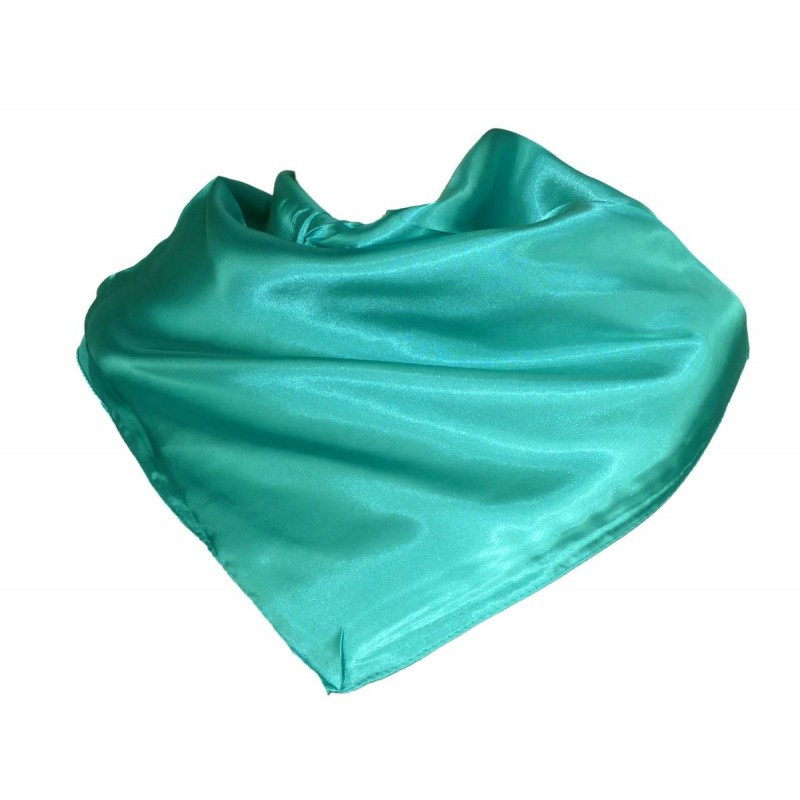 Apaszka jedwabna szmaragdowo cyjanowa z połyskiem